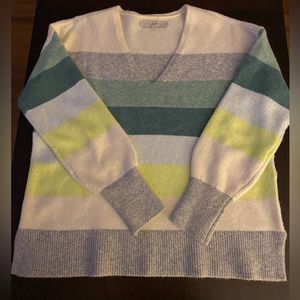 Loft striped v-neck sweater